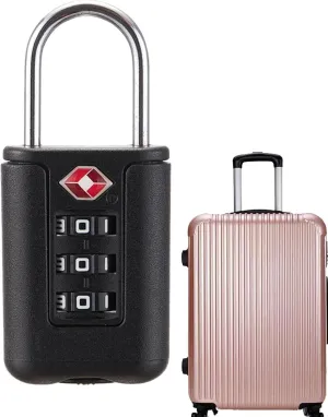Suitcase Lock - TSA Approved Cable Luggage Locks | 3 Digit Combination Padlock | Re-Settable Luggage Combination Locks | TSA Travel Locks for Gym Backpack Suit Case Lockers Bikee Locks
