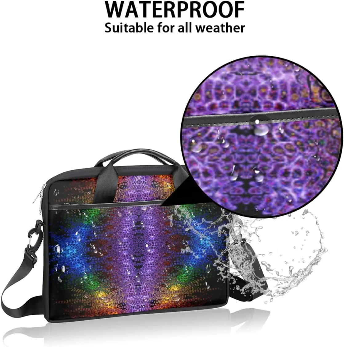 Summer Tropical Beach Laptop Shoulder Messenger Bag Waterproof Laptop Briefcase with Handle and Padded Strap Case Sleeve