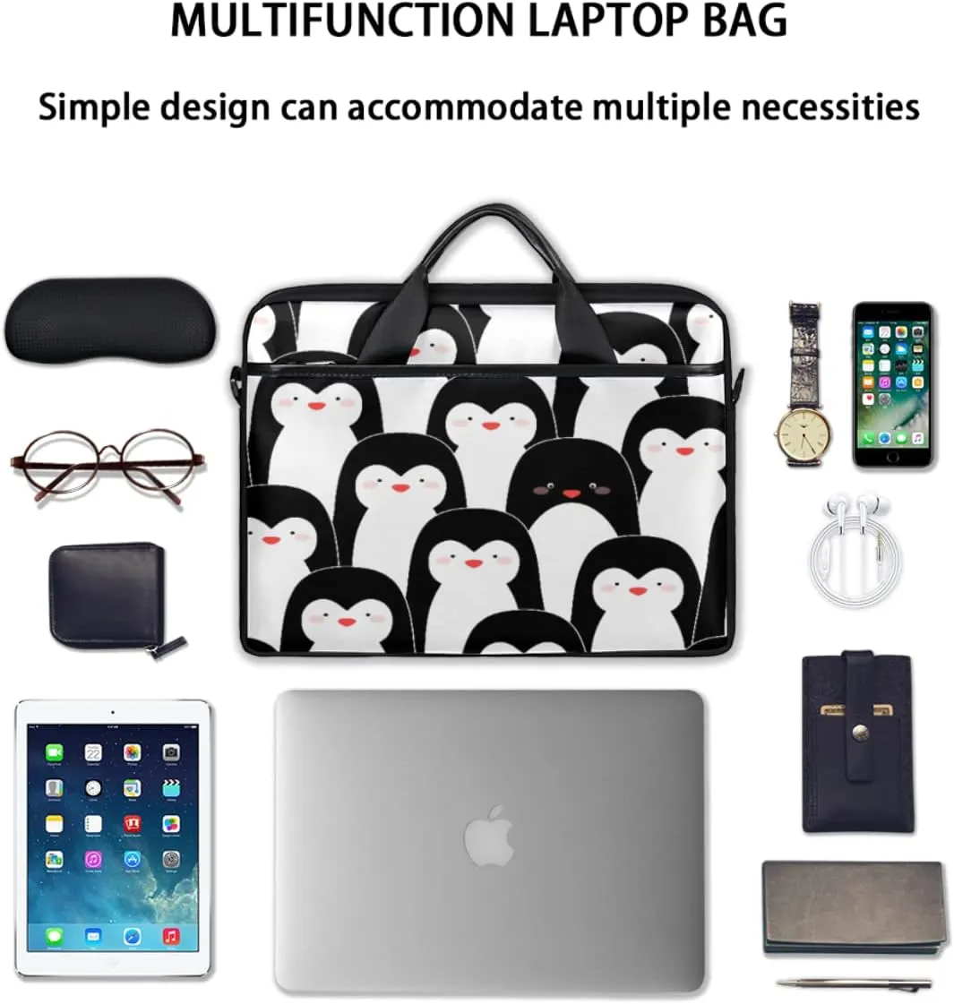 Summer Tropical Leaves Flowers Laptop Shoulder Messenger Bag Waterproof Laptop Briefcase with Handle and Padded Strap