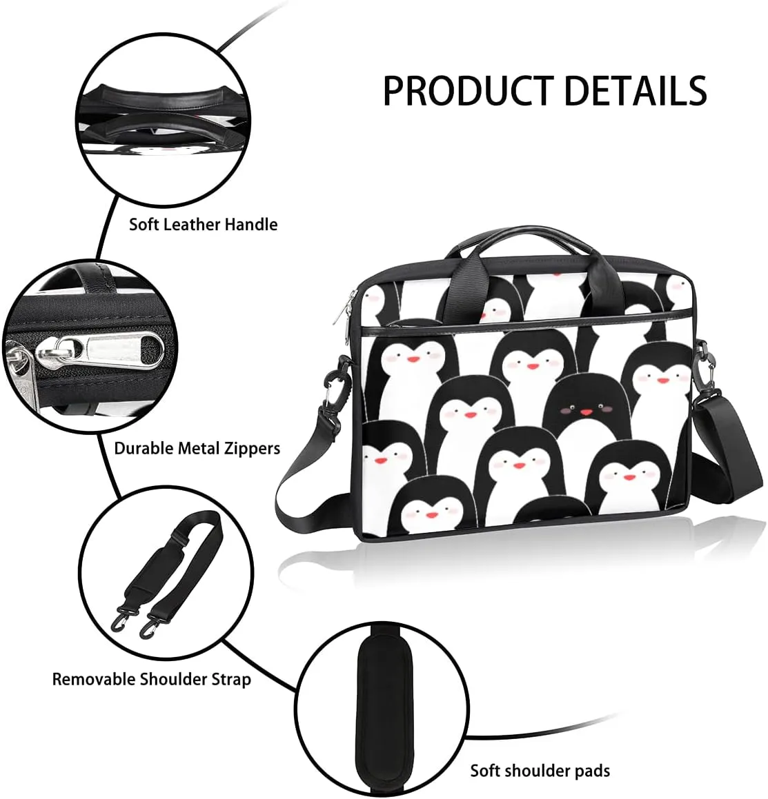 Summer Tropical Leaves Flowers Laptop Shoulder Messenger Bag Waterproof Laptop Briefcase with Handle and Padded Strap