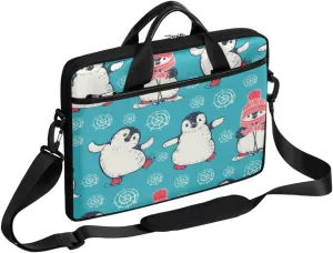 Summer Tropical Leaves Flowers Laptop Shoulder Messenger Bag Waterproof Laptop Briefcase with Handle and Padded Strap