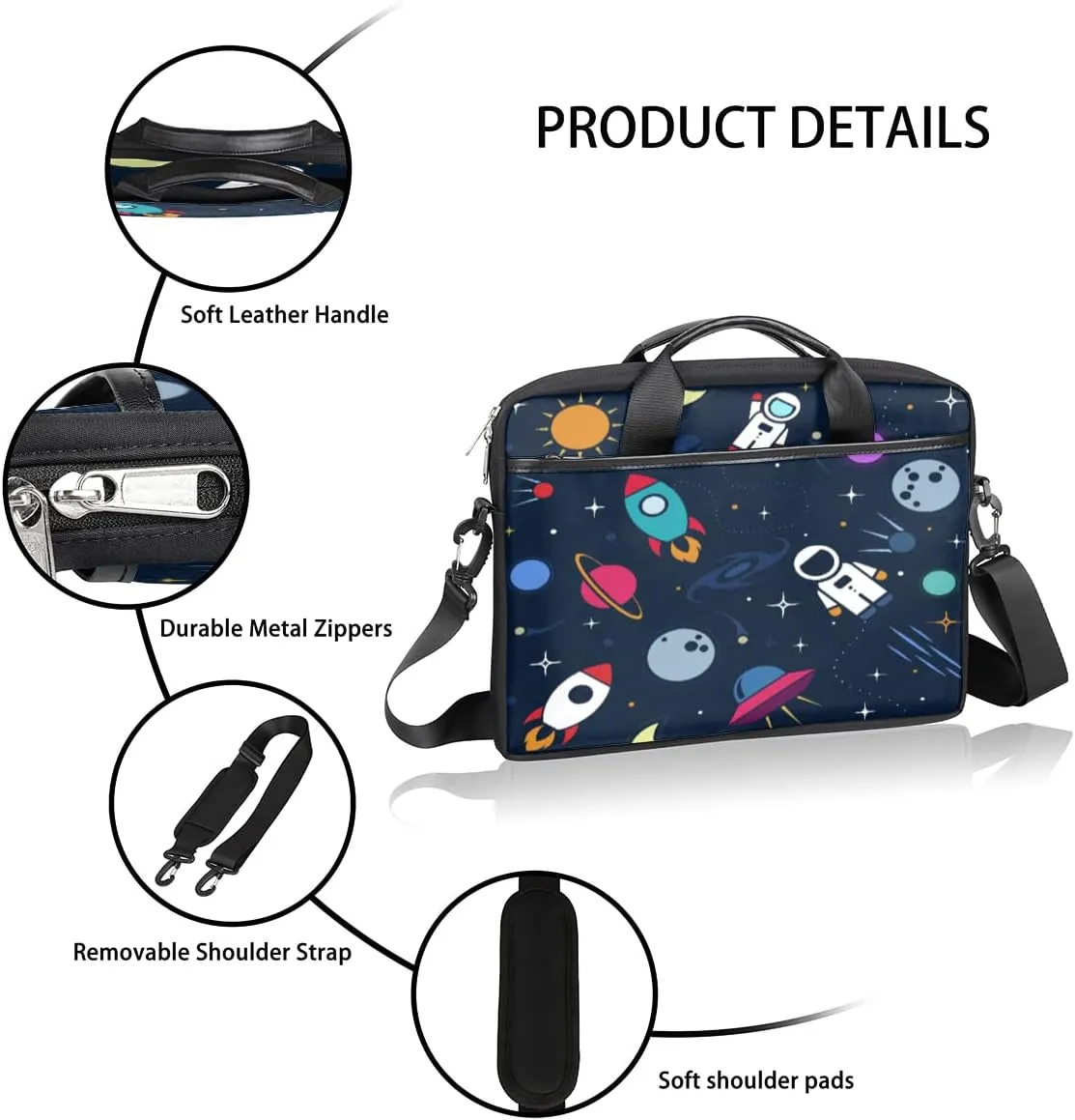 Sunflower Flower Laptop Shoulder Messenger Bag Waterproof Laptop Briefcase with Handle and Padded Strap Case Sleeve