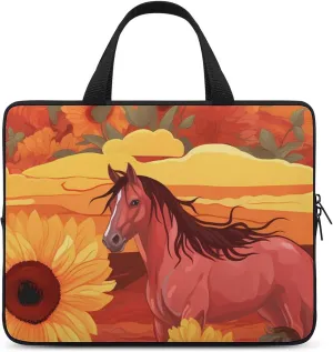 Sunflower Red Horse Laptop Bag Carrying Case Computer Protective Sleeve Case Briefcase for Men Women