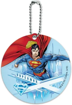Superman Solitude Round Luggage ID Tag Card Suitcase Carry-On