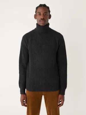 The Turtle Neck Sweater in Grey Black