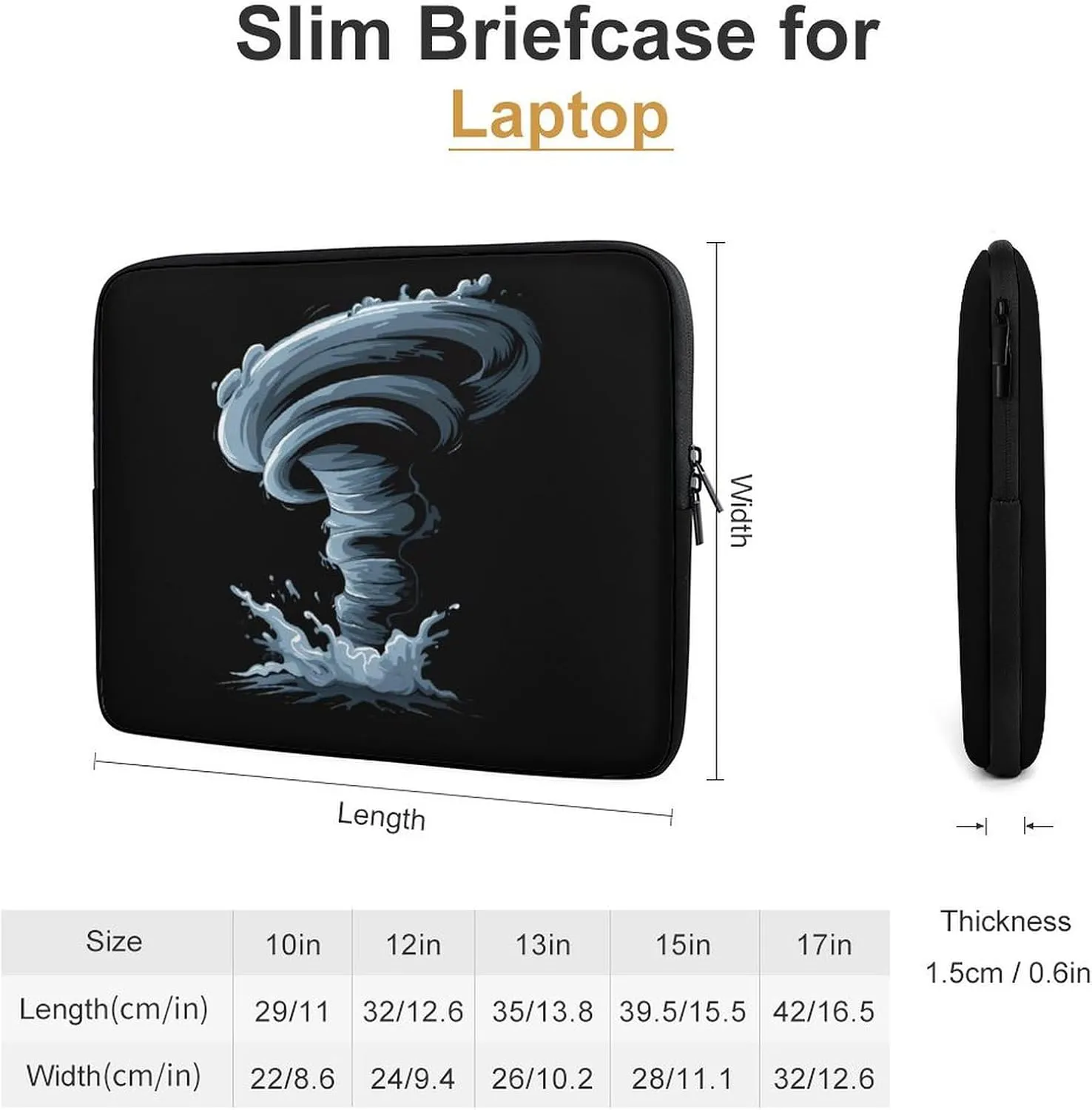 Tornado Personalized Laptop Bag Business Casual Laptop Cases Slim Computer Bag Briefcase