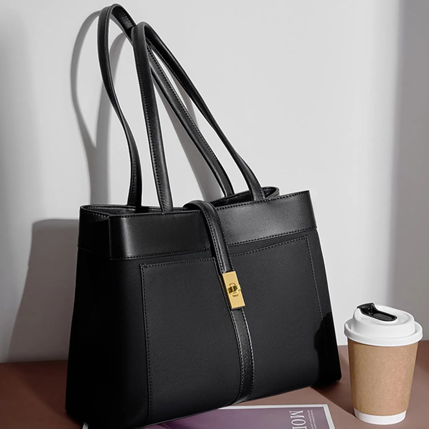 Tote Bag for Women Genuine Leather Shoulder Bags Hobo Bags Large Purse and Handbags with Adjustable Shoulder Strap (A)
