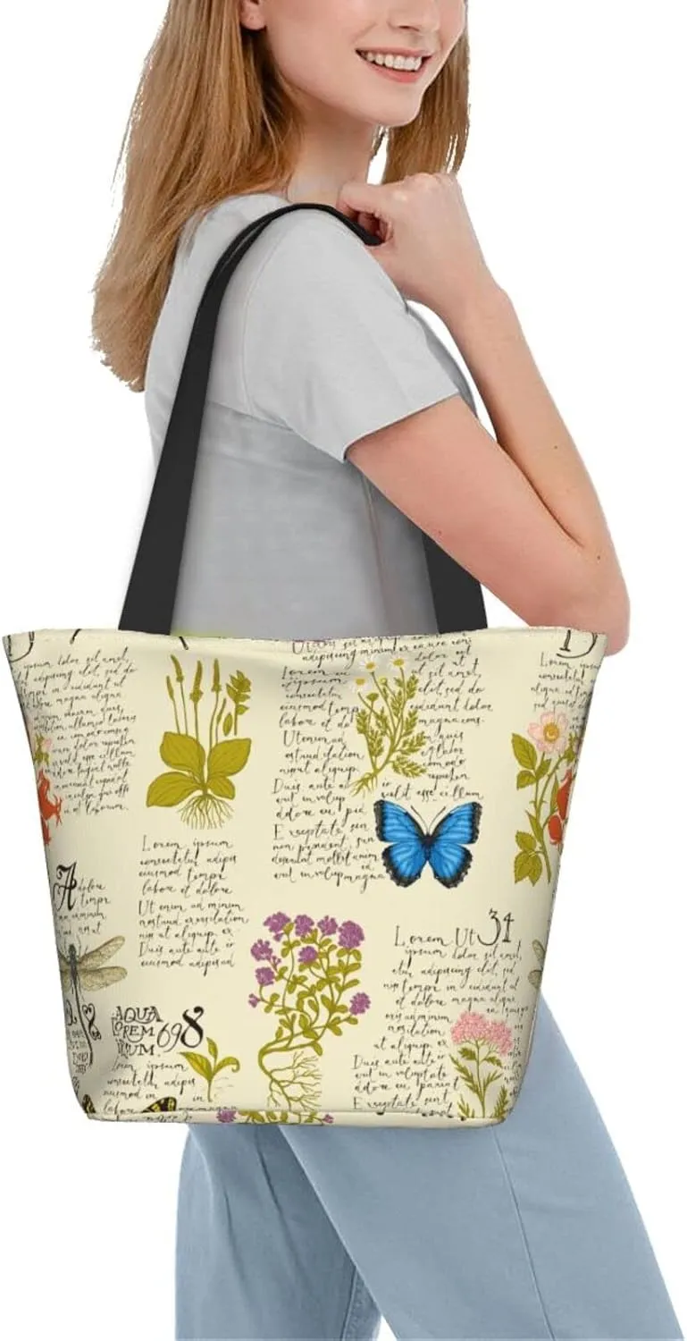 Tote Bag For Women Shoulder Bags Casual Shopping Cloth Reusable Handbags Heavy Duty For Beach Groceries Books Gym Work Travel