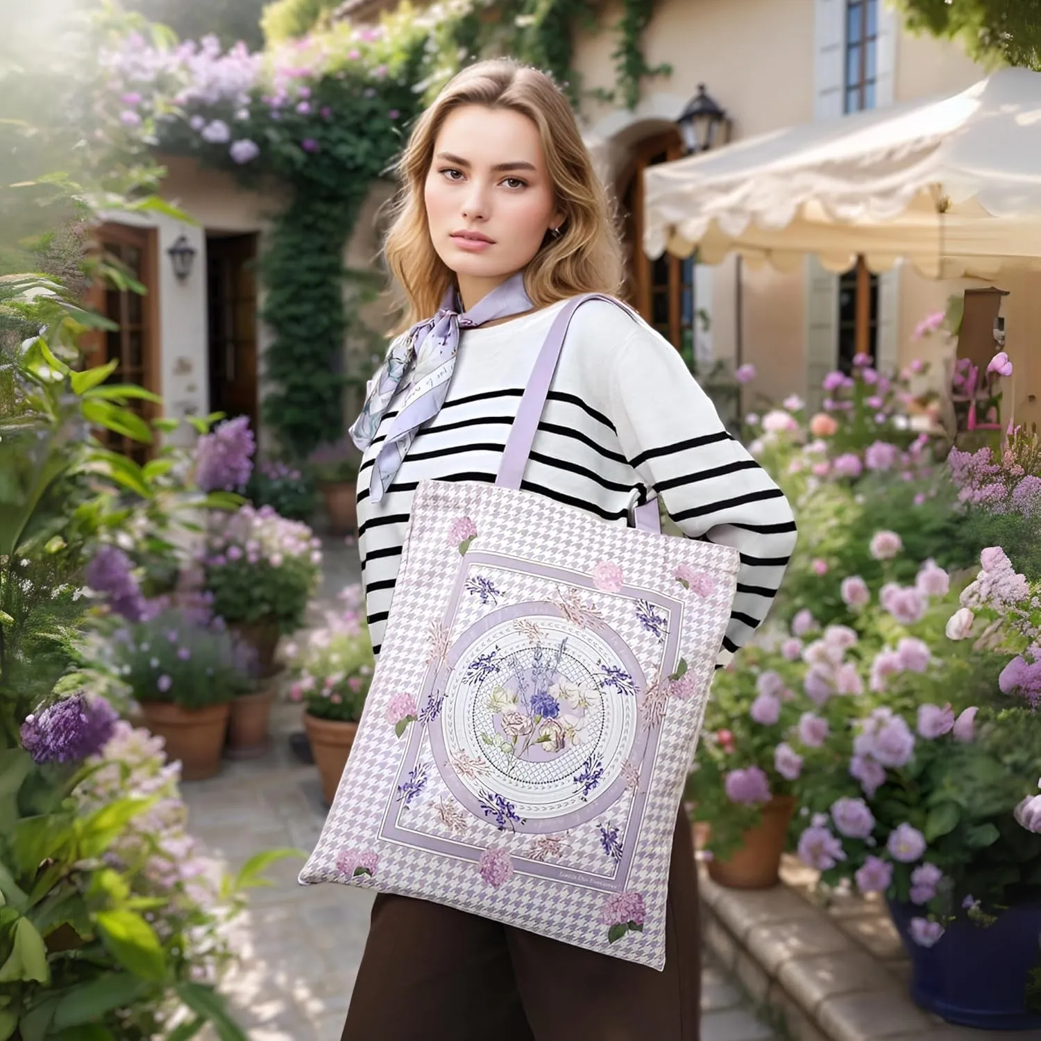 Tote Bag for Women with Interior Pocket Reusable Tote Shoulder Casual Bag for Work,Shopping,Vacation