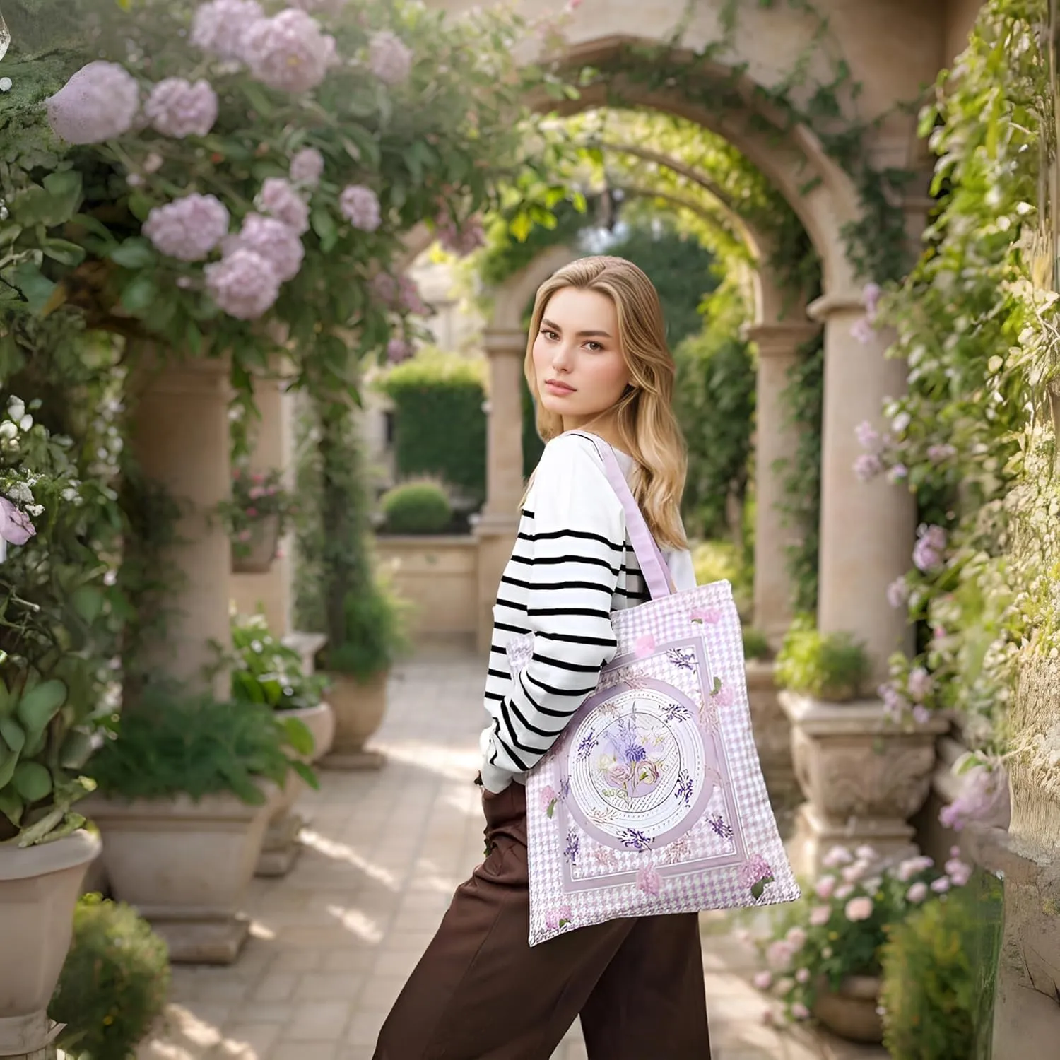 Tote Bag for Women with Interior Pocket Reusable Tote Shoulder Casual Bag for Work,Shopping,Vacation