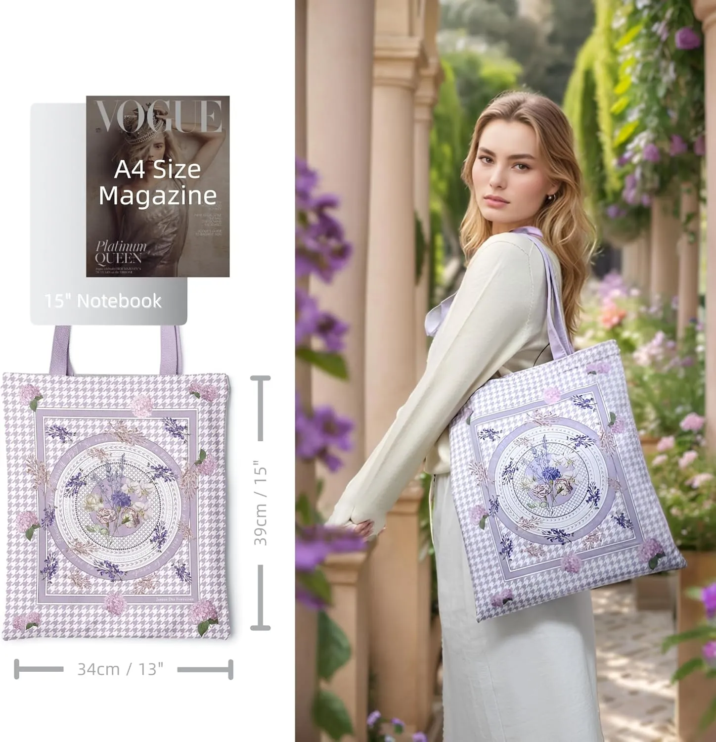 Tote Bag for Women with Interior Pocket Reusable Tote Shoulder Casual Bag for Work,Shopping,Vacation
