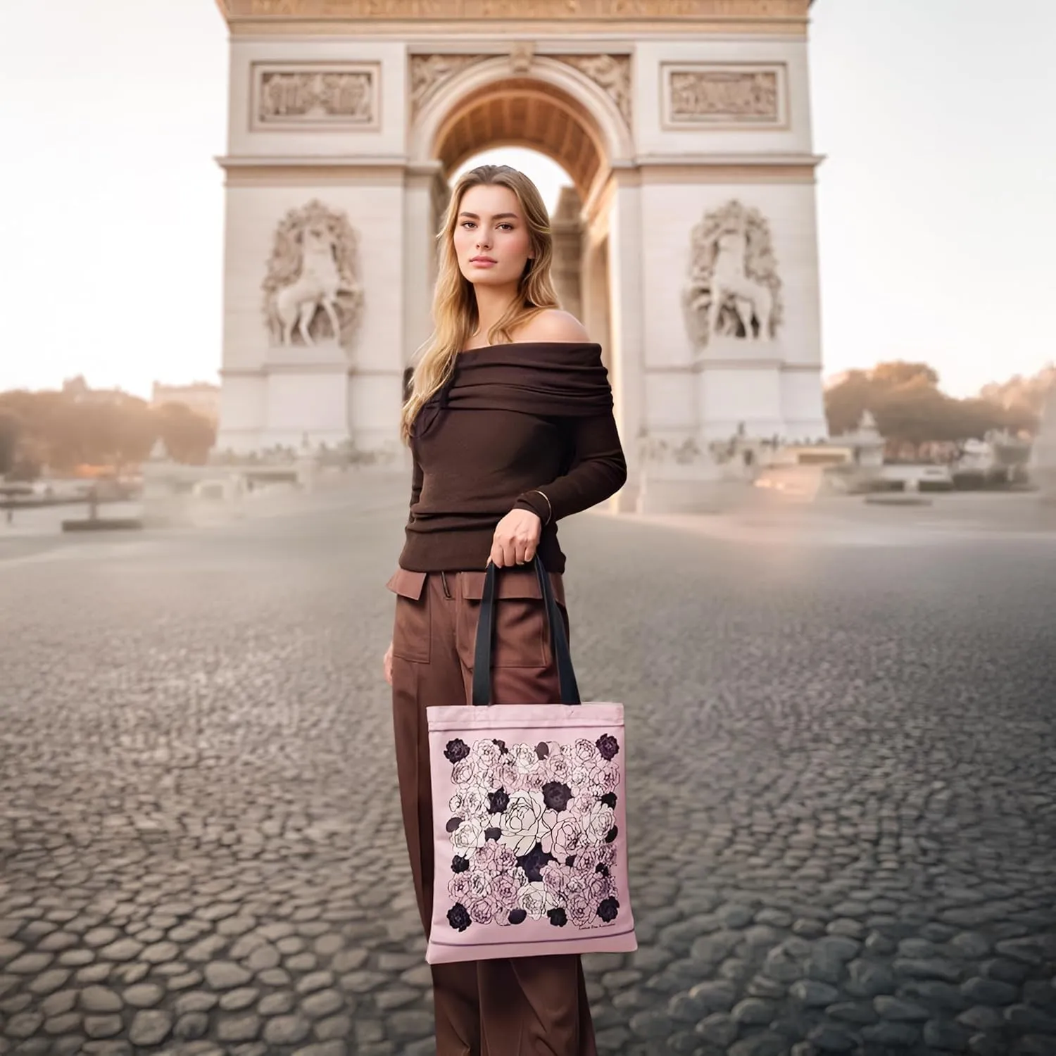 Tote Bag for Women with Interior Pocket Reusable Tote Shoulder Casual Bag for Work,Shopping,Vacation
