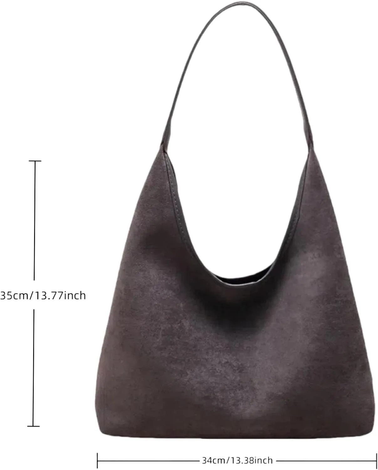 Tote Bags for Women Work Bags Suede Purse Slouchy Bag Hobo Handbag Office Tote Handbag for Shopping Large Brown Shoulder Bag