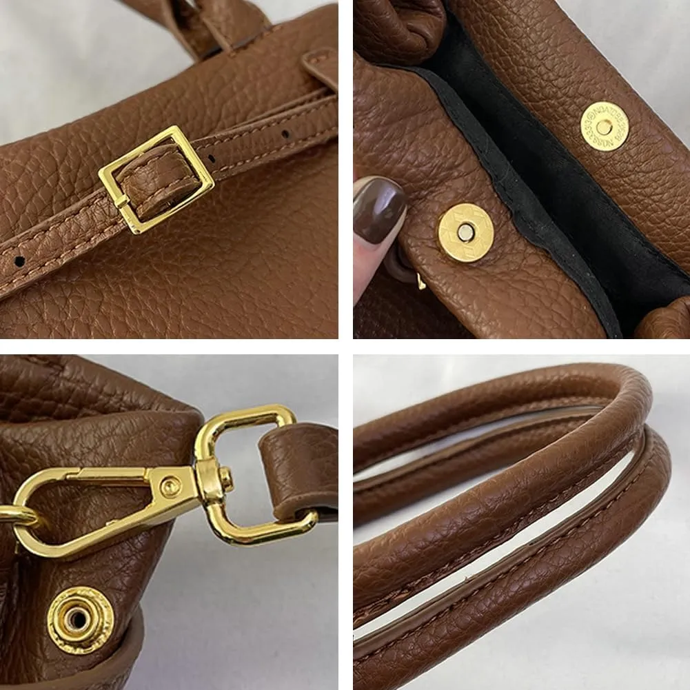 Trendy Bucket Bags with Removable Strap Casual Simple Shoulder Bags for Women Ventilate Cross Body Bag for Daily Life