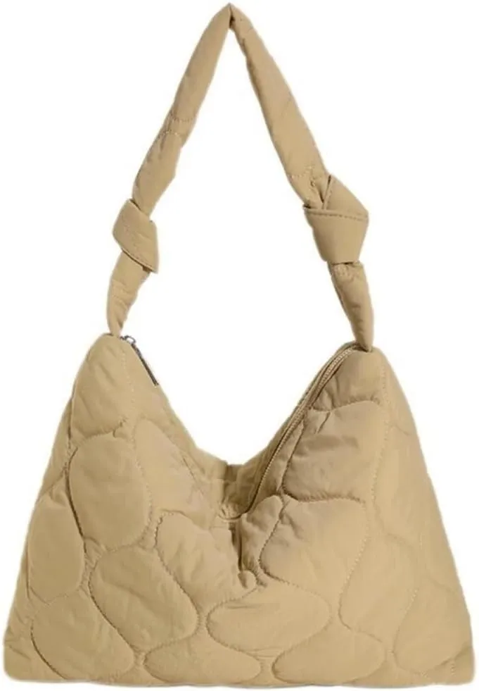 Trendy Puffy Bag Crossbody for Women Puffer Tote Puffer Quilted Hobo Shoulder Top-Handle Bags