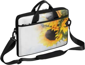 Tropical Flower Flamingo Laptop Shoulder Messenger Bag Waterproof Laptop Briefcase with Handle and Padded Strap Case Sleeve