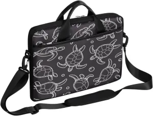 Turtles Linear Graphics Laptop Shoulder Messenger Bag Waterproof Laptop Briefcase with Handle and Padded Strap Case Sleeve for 13 13.3 14 15.6 Inch Laptop Case