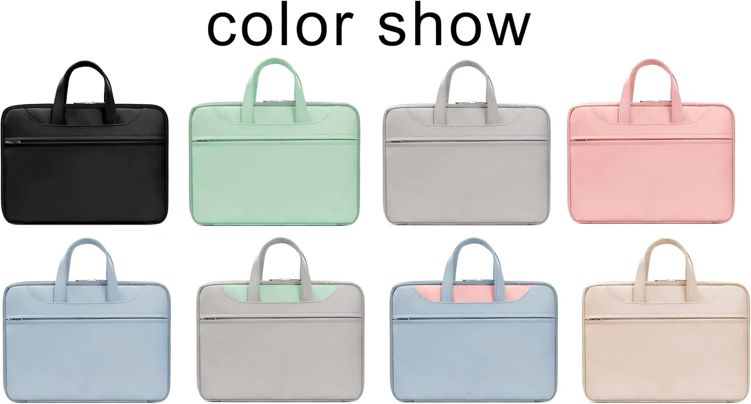 Unisex Laptop Bag PU Water Resistant Slim Computer Bag Women Men Briefcases for Business Office Travel