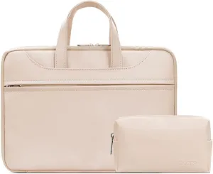 Unisex Laptop Bag PU Water Resistant Slim Computer Bag Women Men Briefcases for Business Office Travel