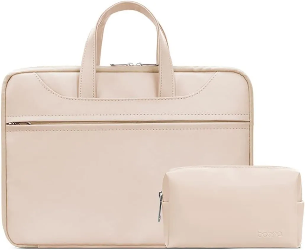 Unisex Laptop Bag PU Water Resistant Slim Computer Bag Women Men Briefcases for Business Office Travel