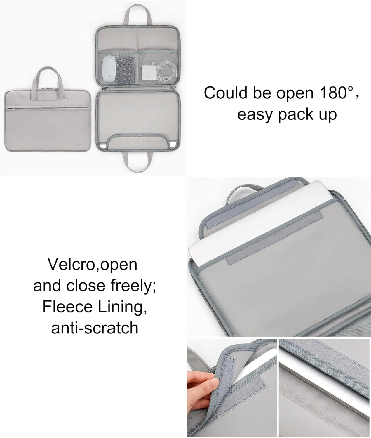 Unisex Laptop Bag PU Water Resistant Slim Computer Bag Women Men Briefcases for Business Office Travel