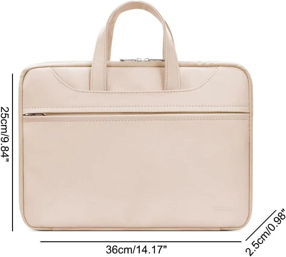 Unisex Laptop Bag PU Water Resistant Slim Computer Bag Women Men Briefcases for Business Office Travel