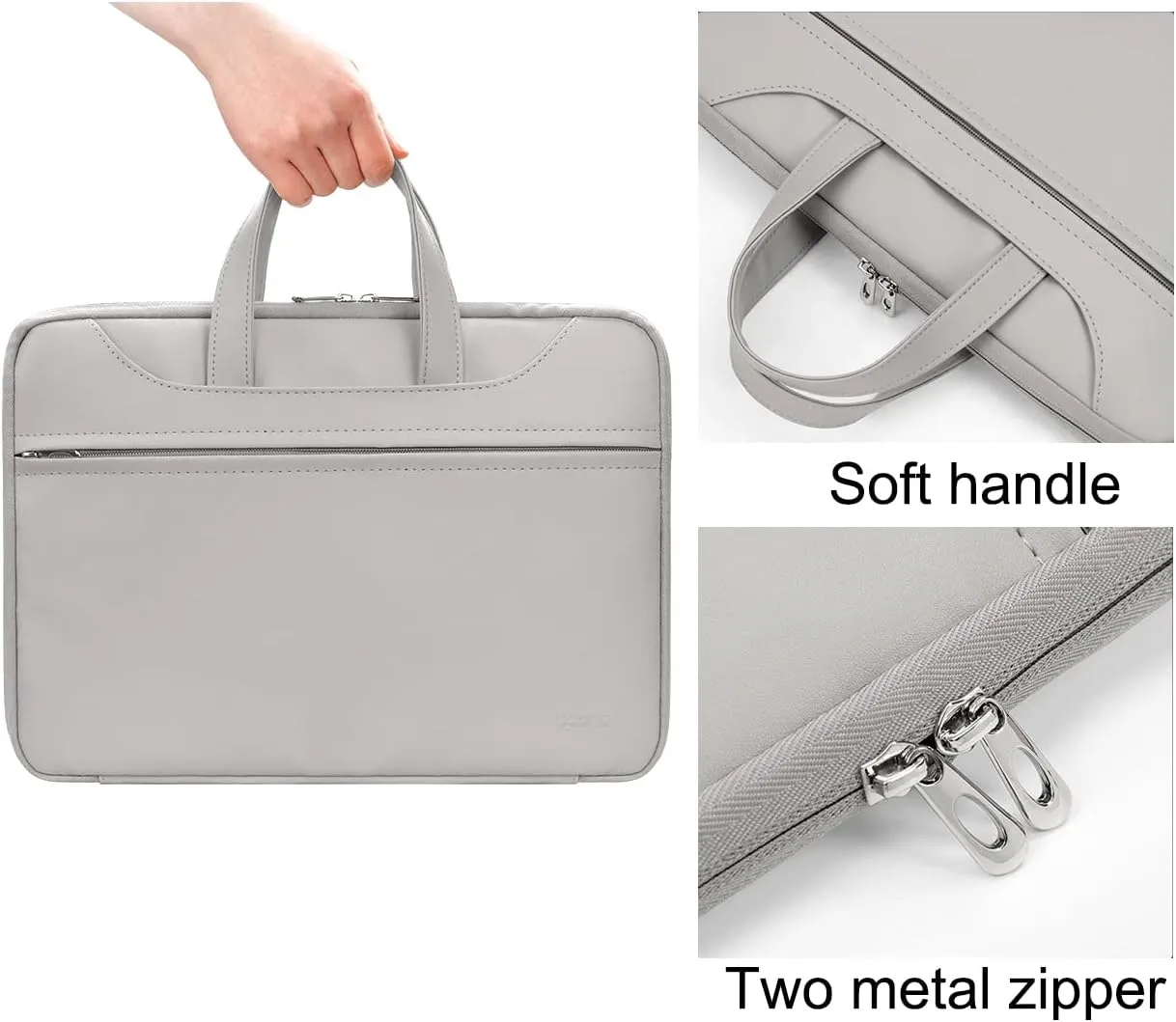 Unisex Laptop Bag PU Water Resistant Slim Computer Bag Women Men Briefcases for Business Office Travel