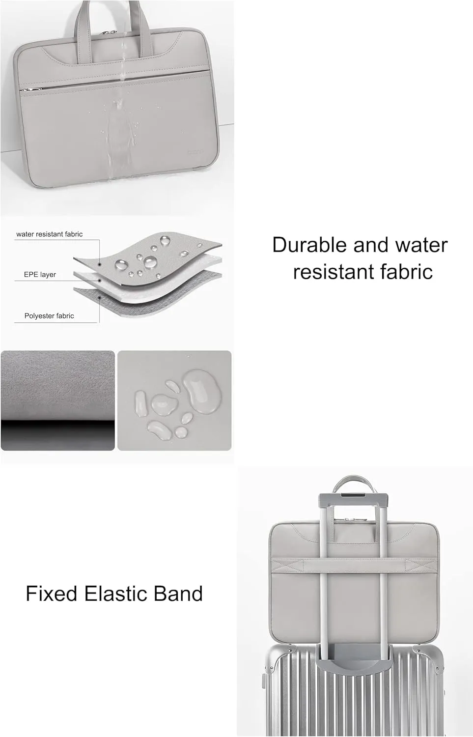 Unisex Laptop Bag PU Water Resistant Slim Computer Bag Women Men Briefcases for Business Office Travel