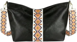 Vegan Leather Crossbody Shoulder Bags for Women Trendy Tote Purse Guitar Strap Retro Handbag Large Satchel