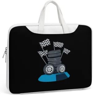 Vintage Racing Car Leather Bag Laptop Case Slim Water Resistant Computer Bags with Handle Briefcase for Work