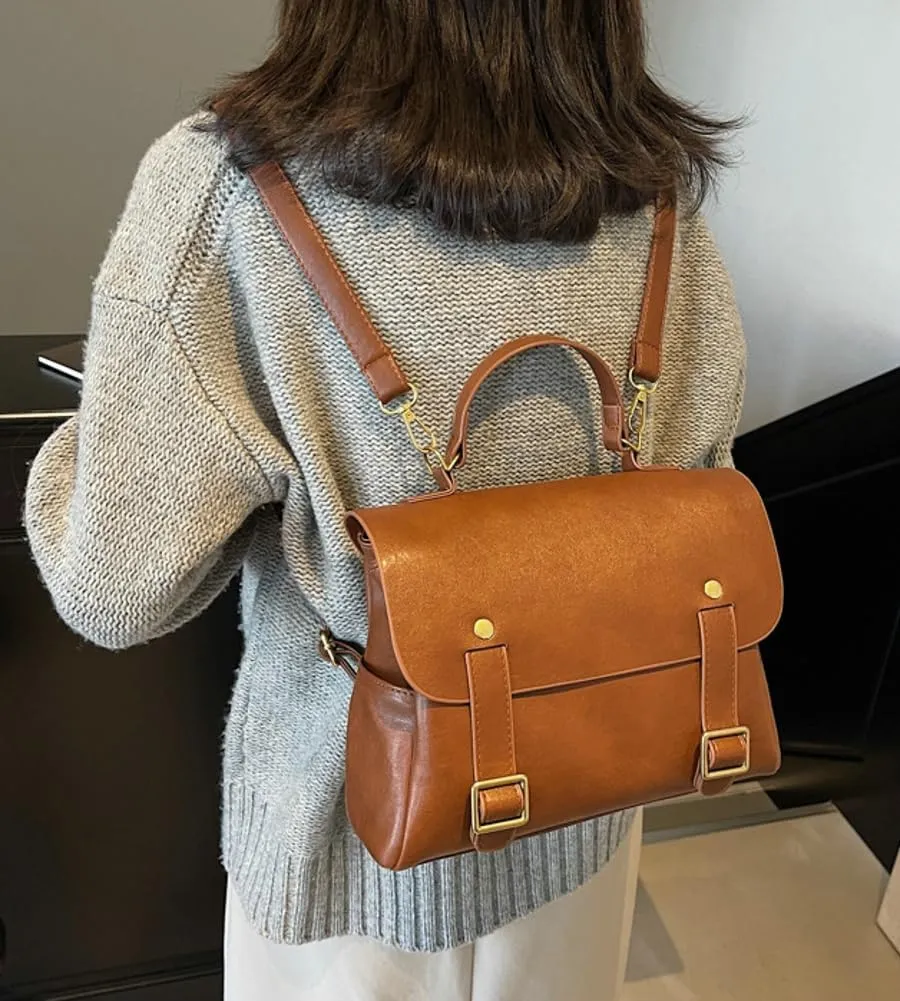 Vintage Women Vegan Leather Shoulder Bag Trendy Backpack Purse Hobo Bags Tote Handbags