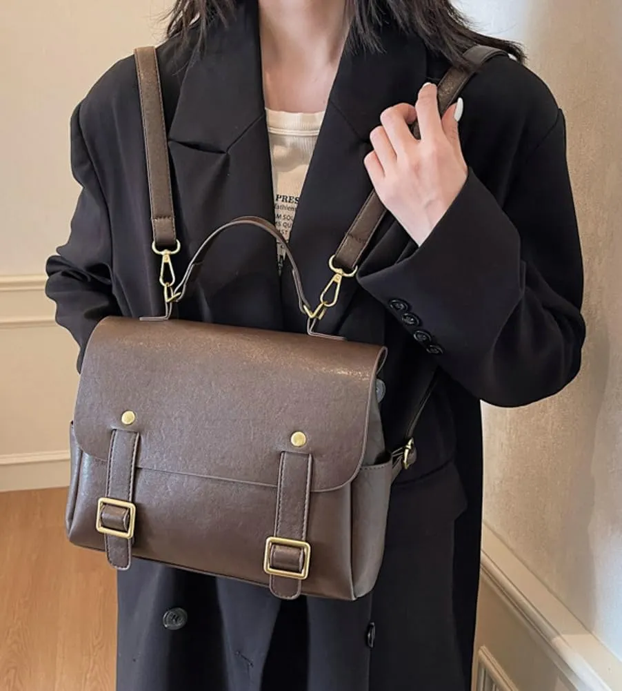 Vintage Women Vegan Leather Shoulder Bag Trendy Backpack Purse Hobo Bags Tote Handbags