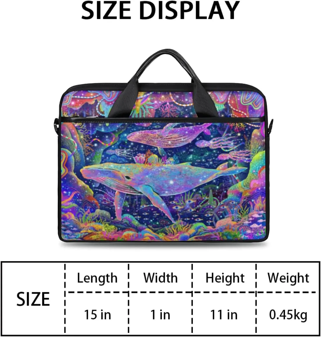 Watercolor Animal Paw Print Laptop Shoulder Messenger Bag Waterproof Laptop Briefcase with Handle and Padded Strap