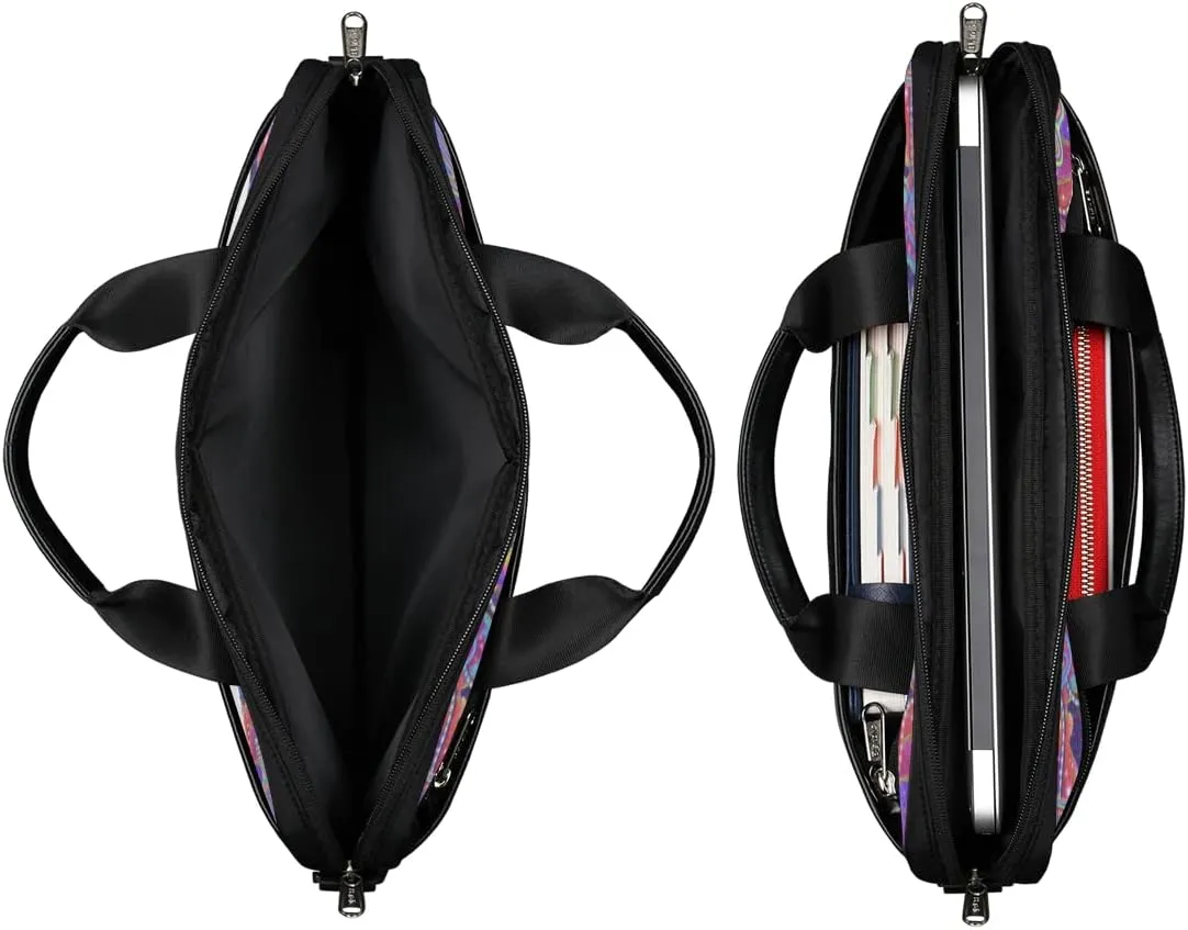Watercolor Animal Paw Print Laptop Shoulder Messenger Bag Waterproof Laptop Briefcase with Handle and Padded Strap