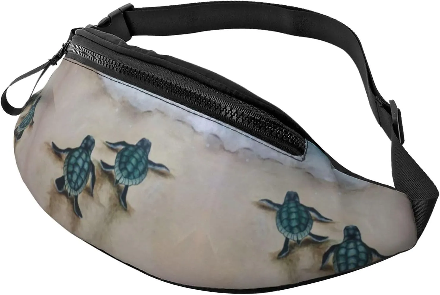 Watercolor Turtles On The Beach Fanny Packs With Adjustable Strap Fashion Belt Bag Waist Packs For Sports Workout Running Hiking