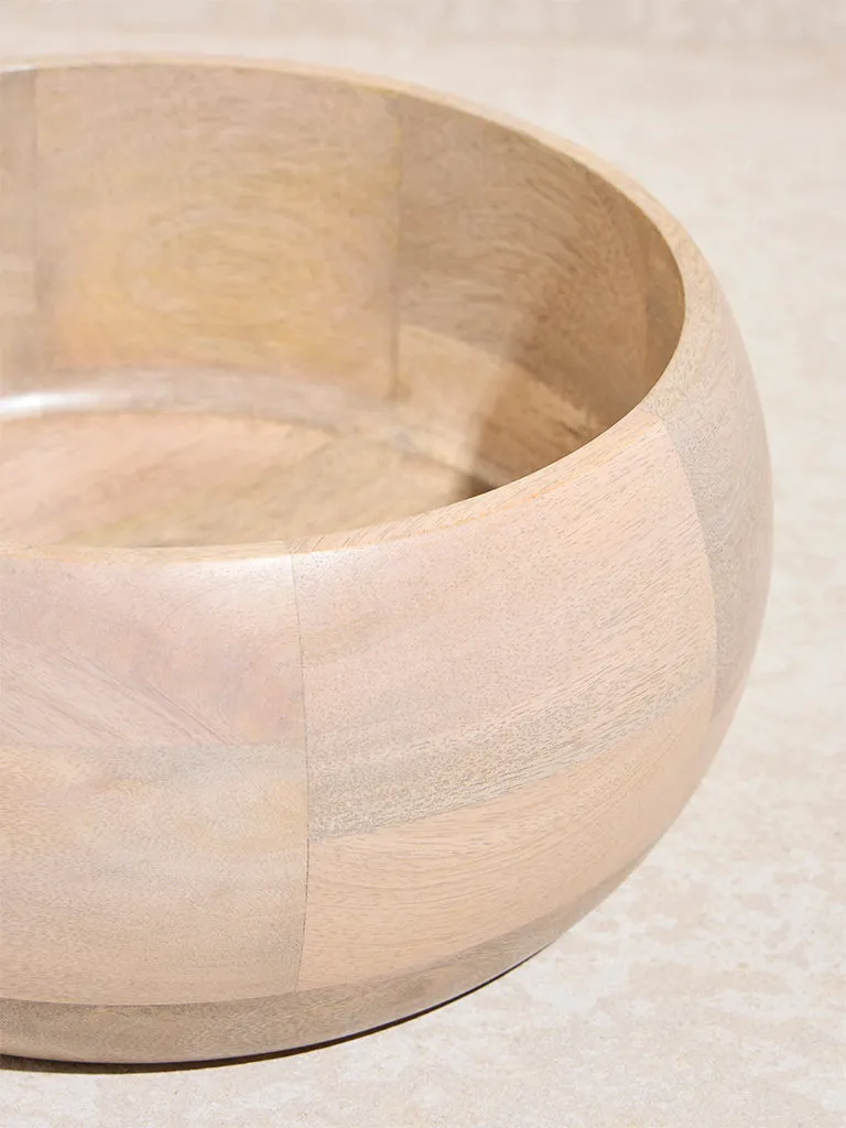 Westside Home Beige Wooden Bowl - Large