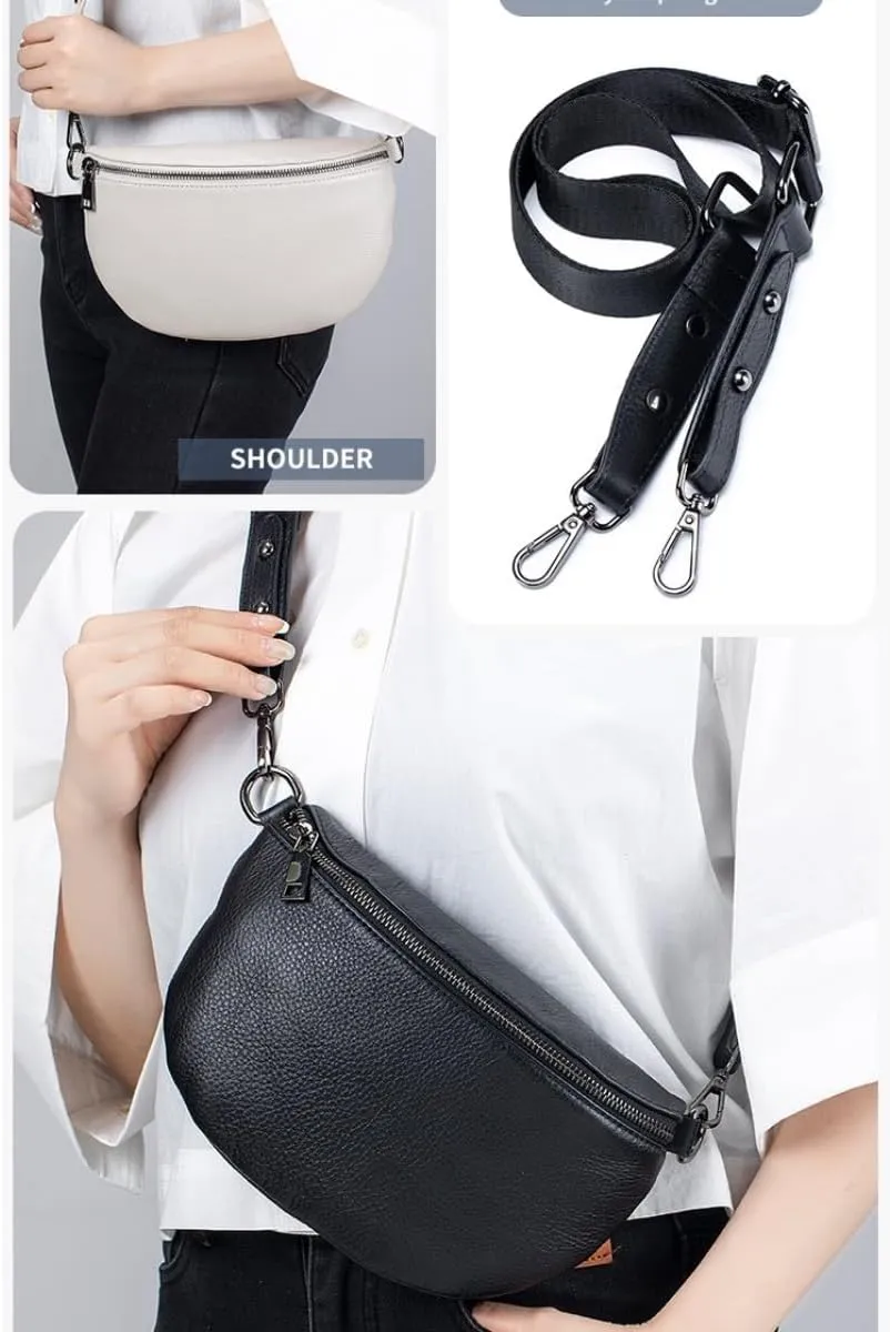 Women Crossbody Cowhide Leather Small Shoulder Saddle Messenger Casual Geniune Leather Handbag