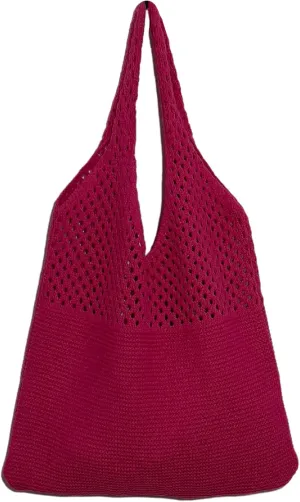 Women Fairycore Hobo Bag Trendy Jelly Knitted Shoulder Bags Mesh Hollow Tote Bag Aesthetic Fairy Grunge Purse