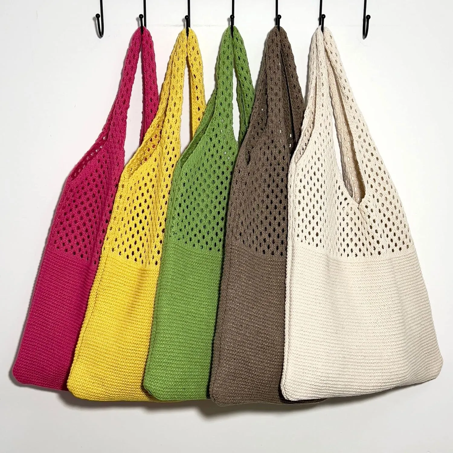 Women Fairycore Hobo Bag Trendy Jelly Knitted Shoulder Bags Mesh Hollow Tote Bag Aesthetic Fairy Grunge Purse