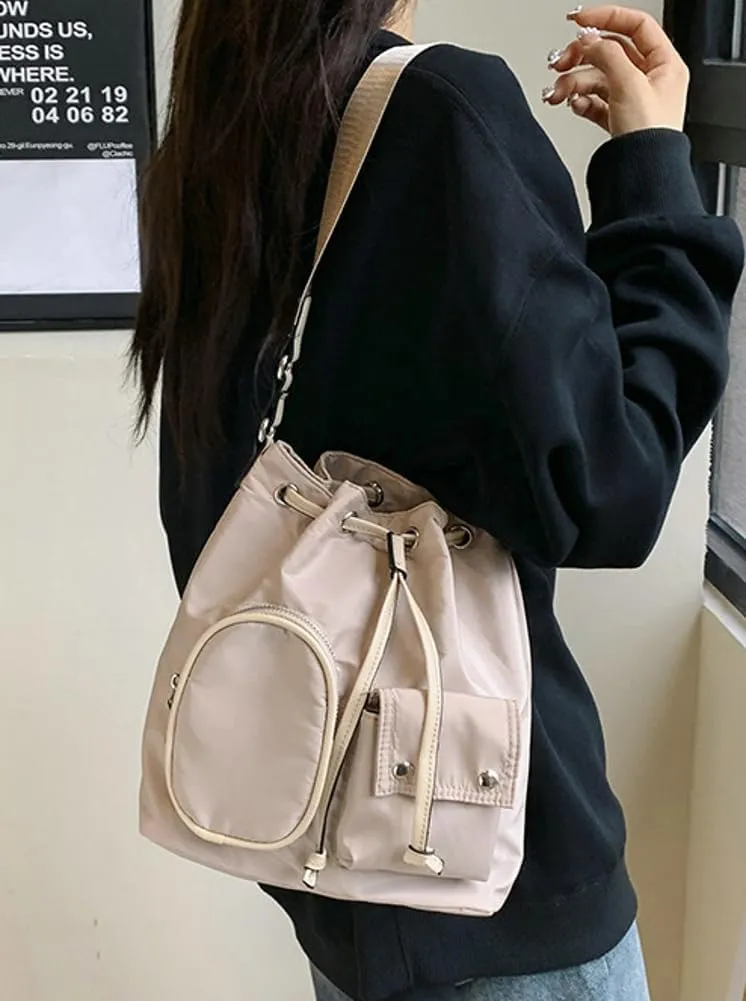 Women Nylon Hobo Bag Purse Canvas Shoulder Crossbody Bags Slouchy Casual Bucket Bag Tote Handbag Multi Pockets