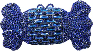 Women Sparkly Candy Shape Rhinetone Clutch Sweet Diamond Evening Bag Crystal Party Purse Handbag for Cocktail Prom