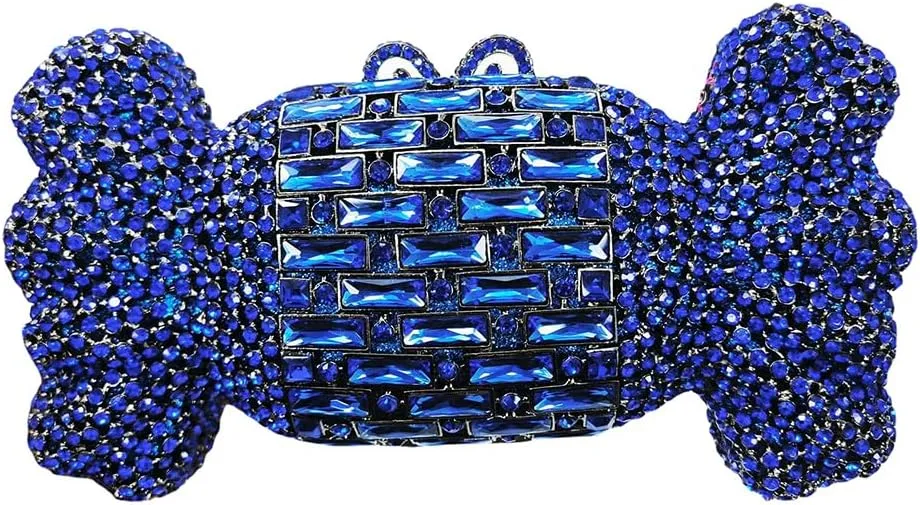 Women Sparkly Candy Shape Rhinetone Clutch Sweet Diamond Evening Bag Crystal Party Purse Handbag for Cocktail Prom