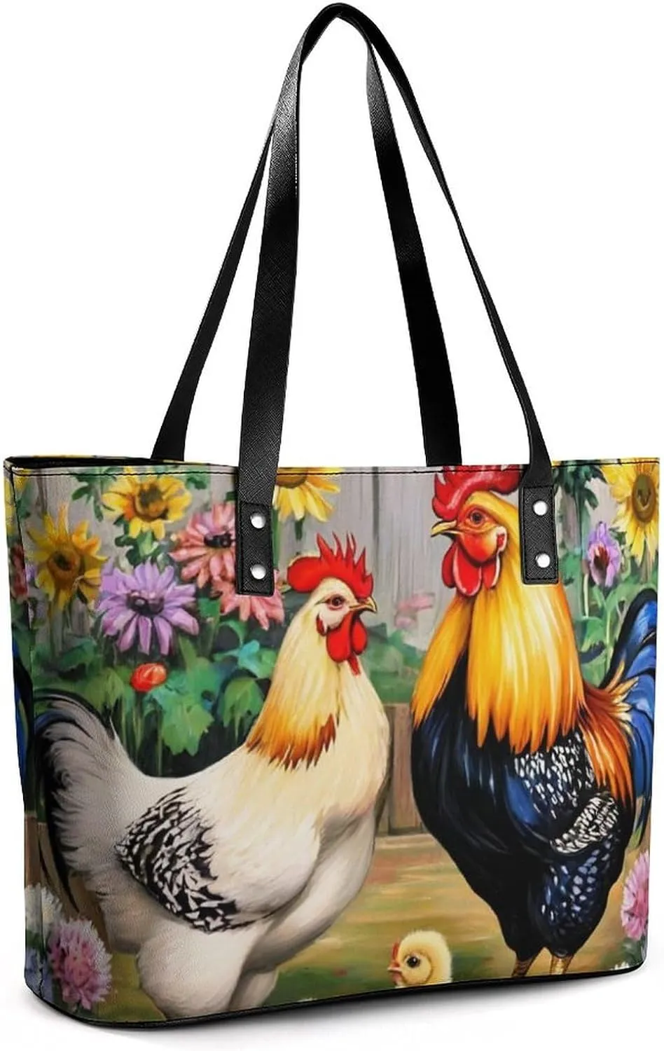 Women Tote Bags Casual Handbags PU Leather Shoulder Travel Bag