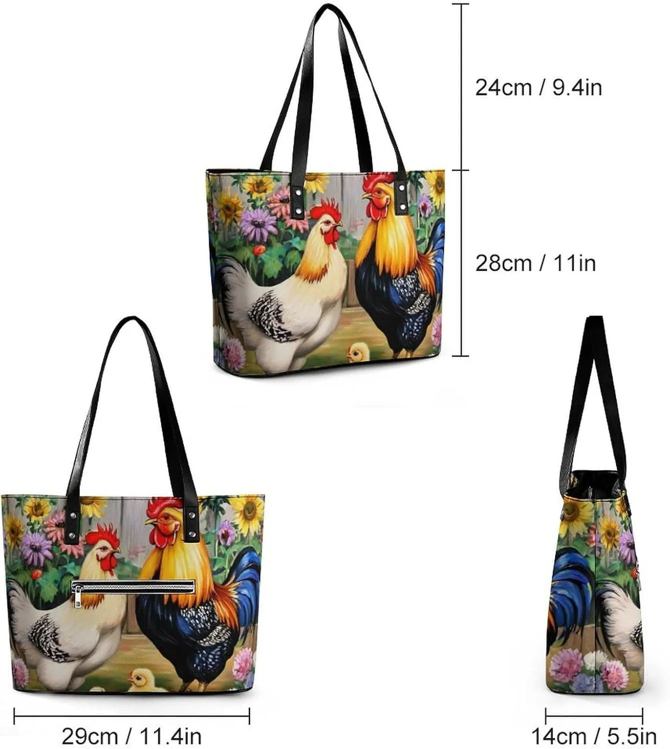 Women Tote Bags Casual Handbags PU Leather Shoulder Travel Bag