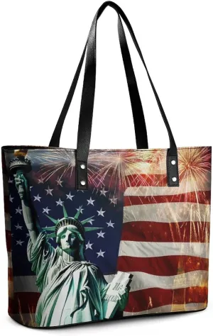 Women Tote Bags Casual Handbags PU Leather Shoulder Travel Bag