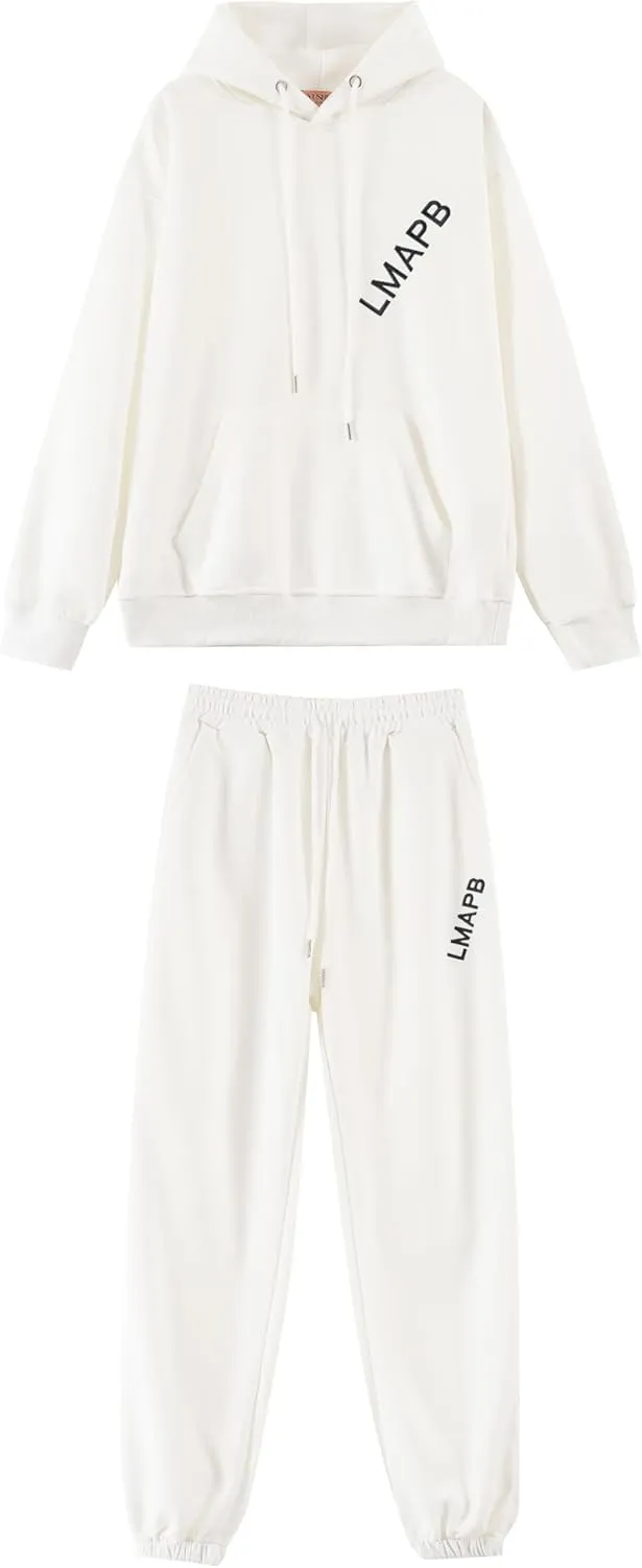 Womens 2 Piece Outfits Lounge Hoodie Sweatsuit Sets Oversized Sweatshirt Baggy Fall Fashion Sweatpants with Pockets