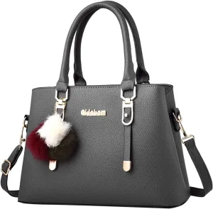 Womens Bag Elegant Casual Leather Messenger Bags Large Capacity Handbag Fashion Women Shoulder Bags (Grey, One Size)
