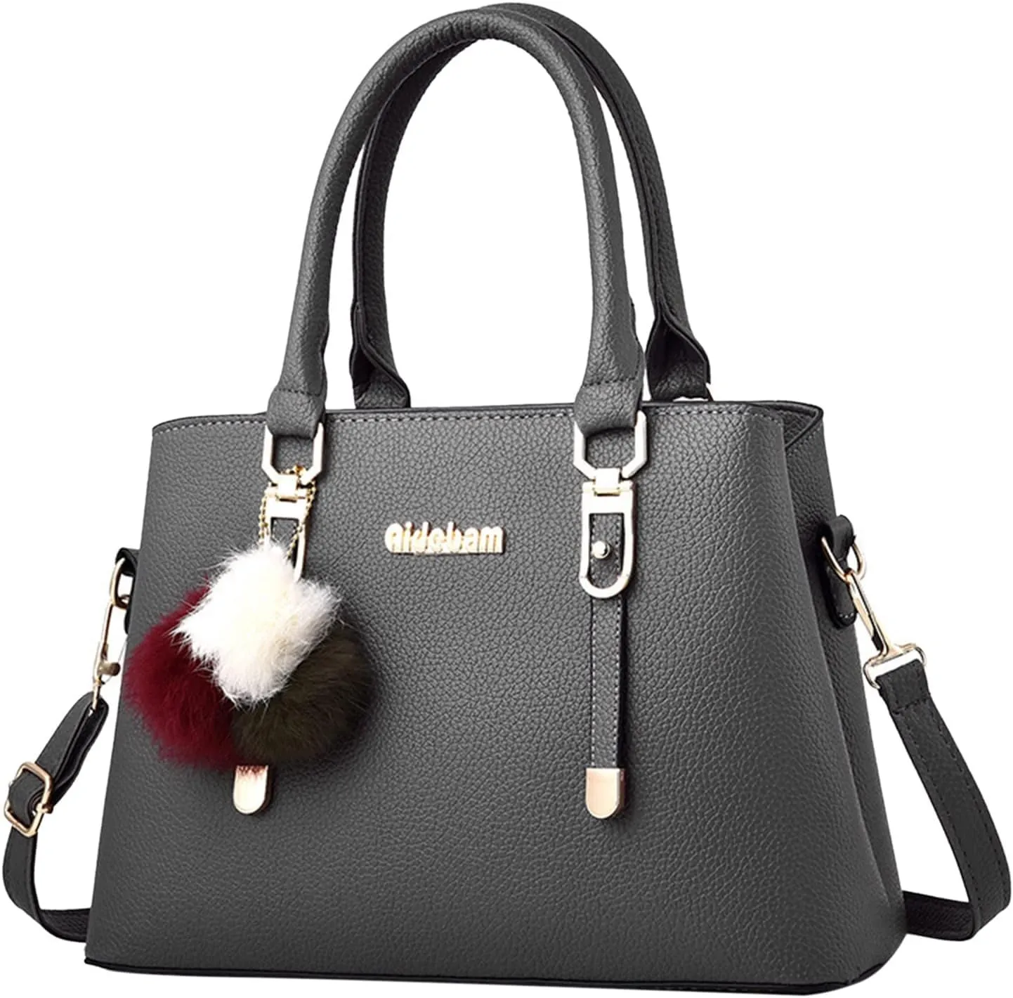 Womens Bag Elegant Casual Leather Messenger Bags Large Capacity Handbag Fashion Women Shoulder Bags (Grey, One Size)