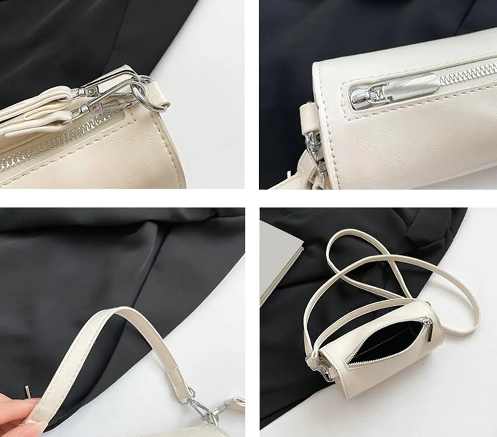 Womens Soft Pu Leather Purse Cute Cylinder Clutch Purses for Women Trendy Crossbody Bags for Women 2025 Sling Bag Handbags