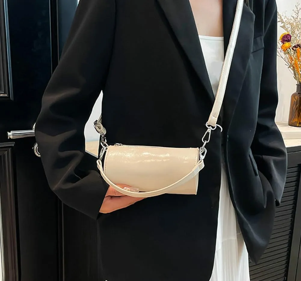 Womens Soft Pu Leather Purse Cute Cylinder Clutch Purses for Women Trendy Crossbody Bags for Women 2025 Sling Bag Handbags